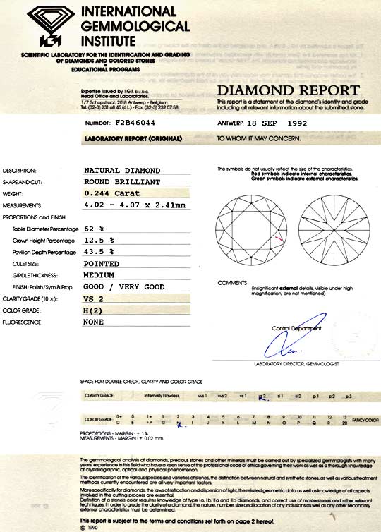 Foto 9 - Diamant 0,244ct Brillant IGI VS2 Wesselton Weiss, D5084