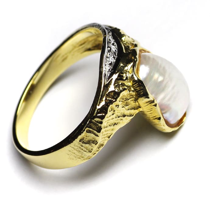 Foto 3 - Exquisiter Designer-Ring Keshiperle Diamanten, S5277