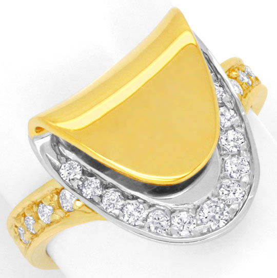 Foto 2 - Design-Diamantring, 21 Brillanten Gelb Weißgold, S6713